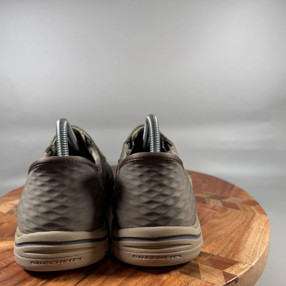 Skechers‎ Slip-ins Relaxed Fit Parson Oswin Khaki Canvas Loafers Mens 7 Wide